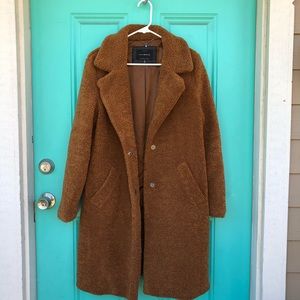 Lucky Brand faux teddy fur coat S/p
